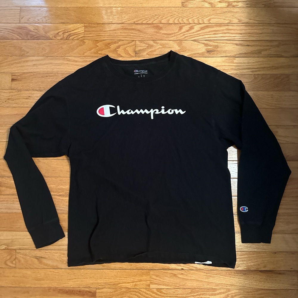 Long Sleeve Black Champion Tee